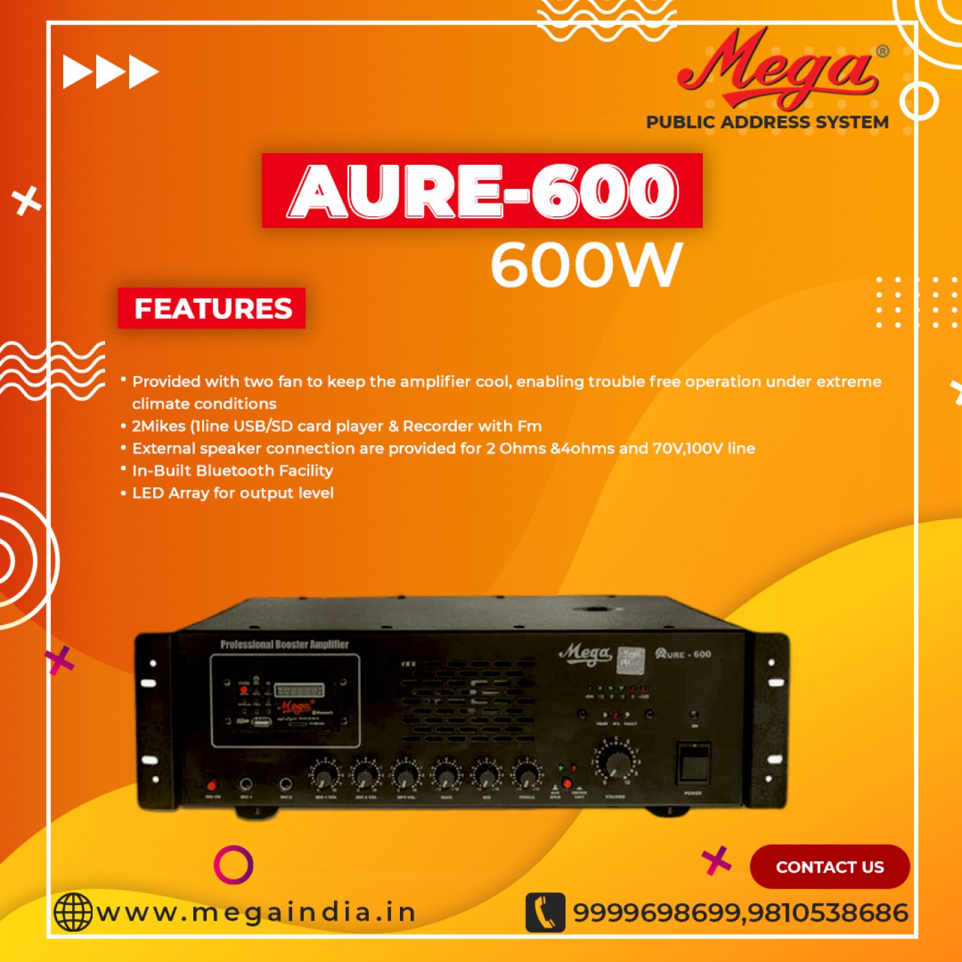 AURE 600 Professional Power Amplifier